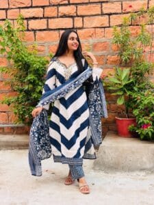 Pure fine Cotton fabric Embroidery Work Kurti with Pant with cotton