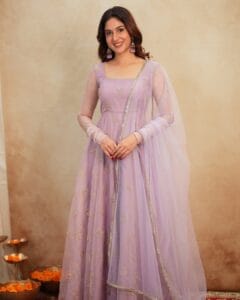 Women’s Designer Baby Pink Party Wear Anarkali Suit